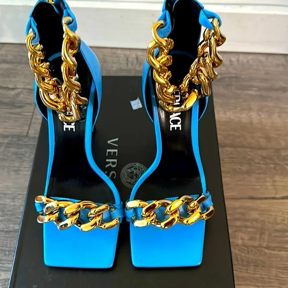 Blue and gold versace shoes new arrivals